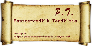 Pasztercsák Terézia névjegykártya